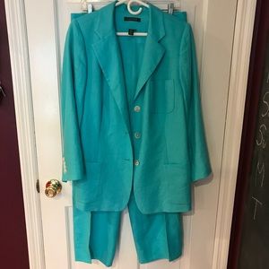 RL Turquoise linen pants suit